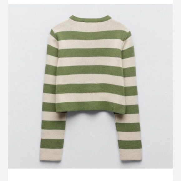Zara green striped cardigan - Picture 3 of 10